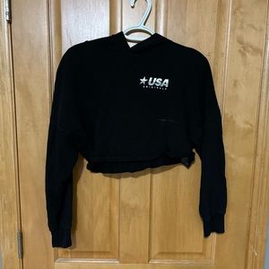 Black USA Crop Top, Size S.